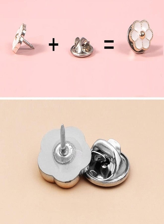 ARLICORPING 20Pcs Women Shirt Brooch Buttons Pearl No Sew Pins Instant Jeans Button Pins Women Shirt Safety (PK_E) - Image 4